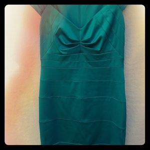 Fitted teal blue formal dress